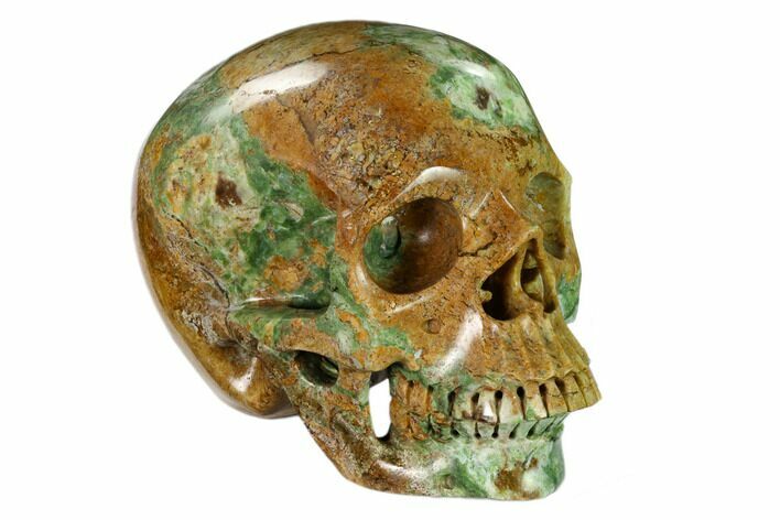 Realistic, Polished Autumn Jasper Skull #151206
